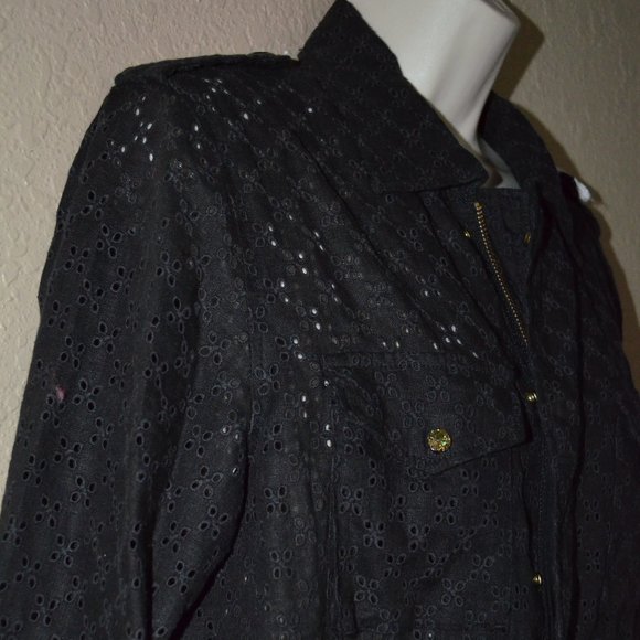 NWOT $1245 Sz S Tu Es Mon Tresor Black Linen Eyelet AFTER ALL I LOVE YOU Jacket - Picture 5 of 9